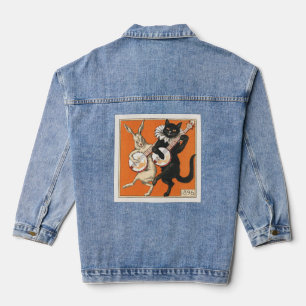 Veste En Jean Lapin et chat dansants