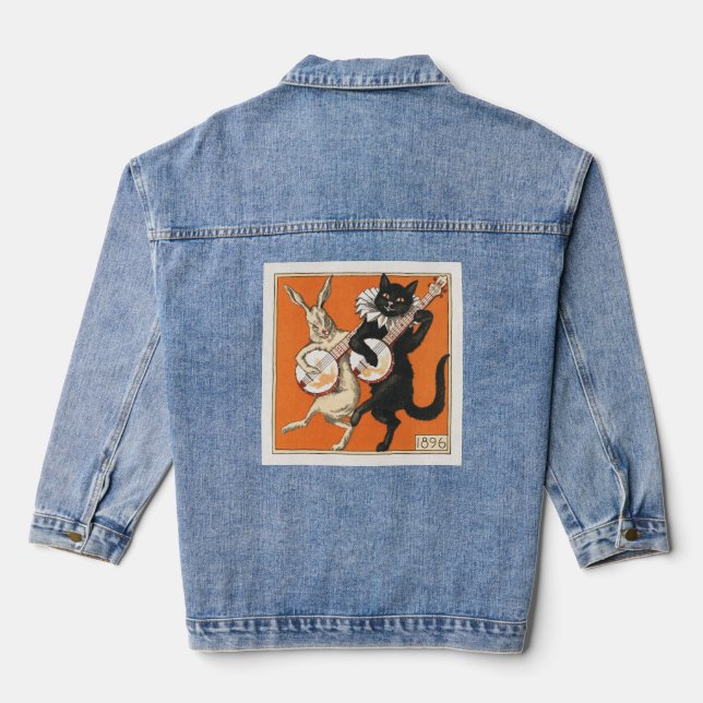 Veste En Jean Lapin et chat dansants (Verso)