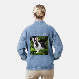 Veste En Jean Lapin noir et blanc,