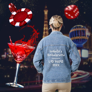 Veste En Jean Las Vegas Bachelorette Party Audacieuse Typographi