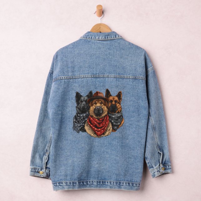 Veste En Jean Le 4 Juillet Chiens De Berger Allemands (Hangar)