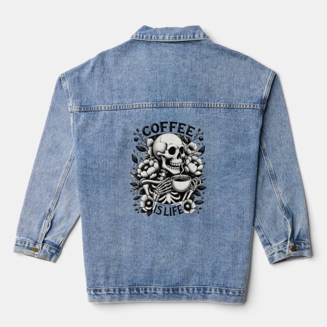 Veste En Jean Le café, c'est la vie (Verso)