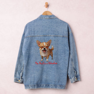 Veste En Jean Le diable est un Chihuahua - Drôles de yeux effray
