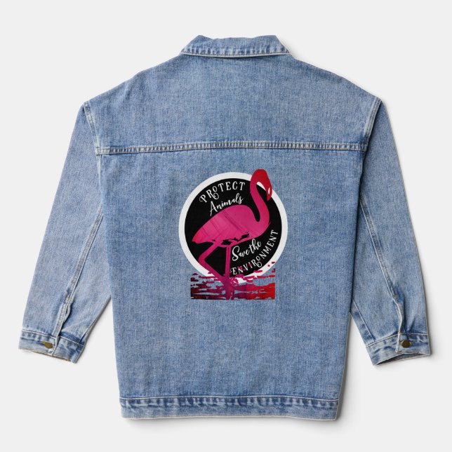Veste En Jean Le gardien du flamant rose (Verso)