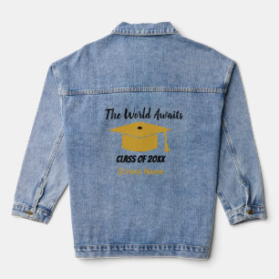 Veste En Jean Le monde attend une brillante graduation en noir e