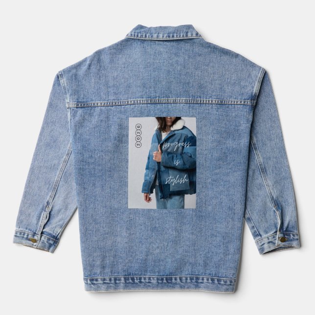 Veste En Jean Le progrès est élégant (Verso)