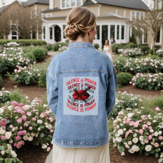 Veste En Jean Le silence est une puissance Typographie audacieus