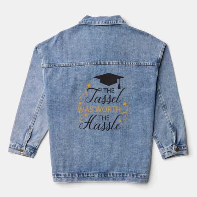 Veste En Jean Le Tassel Vaut La Peine D'Une Graduation Moderne H (Verso)