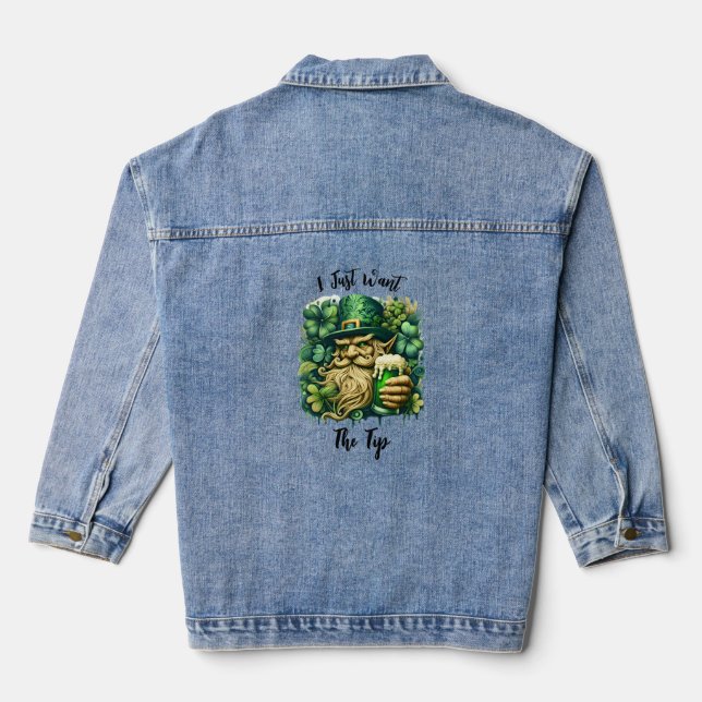 Veste En Jean Leprechaun Et Bière (Verso)