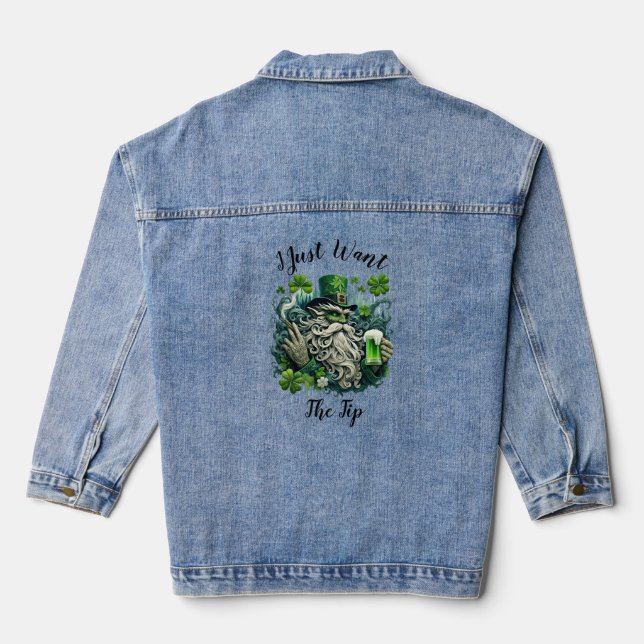 Veste En Jean Leprechaun Whimsical Savourer Un Froid (Verso)