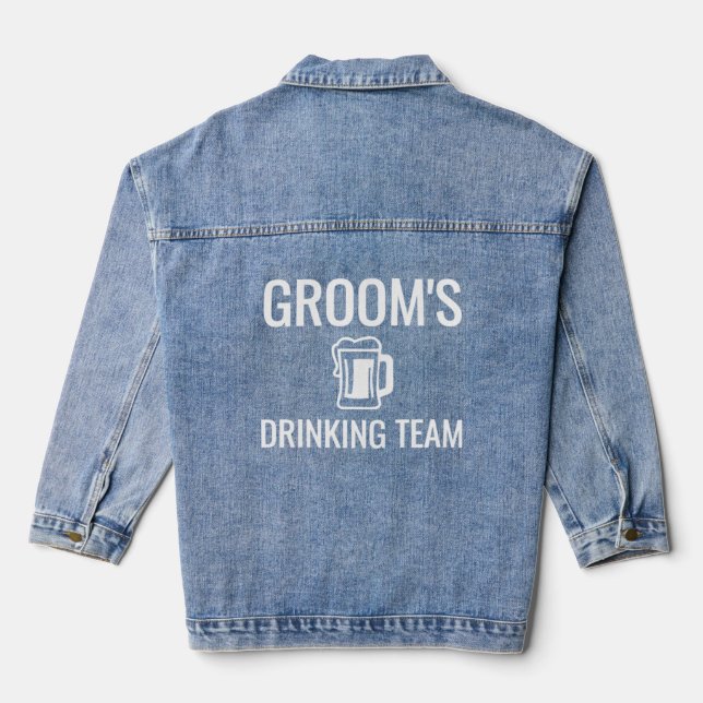 Veste En Jean L'équipe de Drinking de Groom (Verso)
