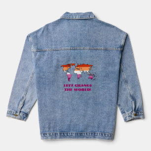 Veste En Jean Lesbian Pride - Changeons le monde