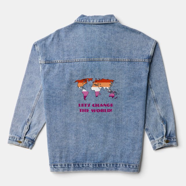 Veste En Jean Lesbian Pride - Changeons le monde (Verso)