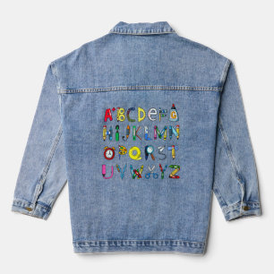 Veste En Jean Lettre Alphabet Abc Tops Graphiques Pour Enfants P