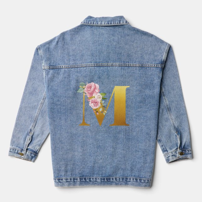 Veste En Jean LETTRE D'OR MONGRAPHIQUE M Mariage (Verso)