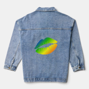 Veste En Jean Lèvres arc-en-ciel