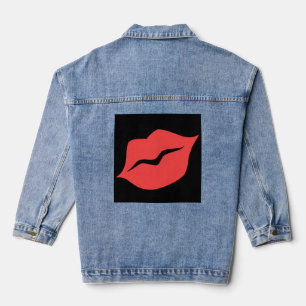 Veste En Jean Lèvres rouges