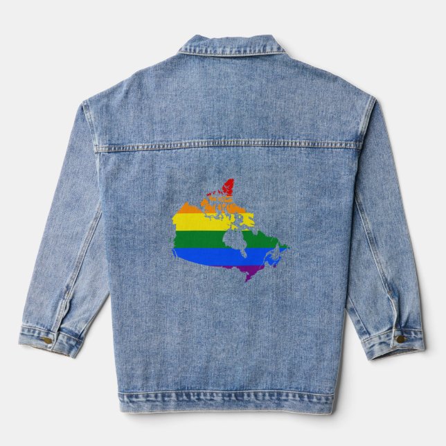 Veste En Jean LGBT Canadian pride map  (Verso)