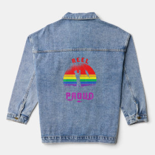 Veste En Jean Lgbt Fishing Reel Fier Gay Angler Retro Queer Pri