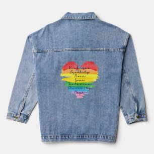 Veste En Jean LGBT+ gentillesse Paix Égalité Amour Inclusion Plo