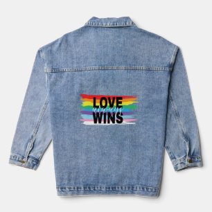 Veste En Jean LGBTQIA L'amour gagne toujours Rainbow Pride Débar