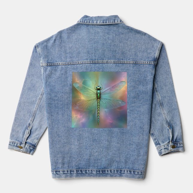Veste En Jean Libellule pastel élégante Art fractal, (Verso)