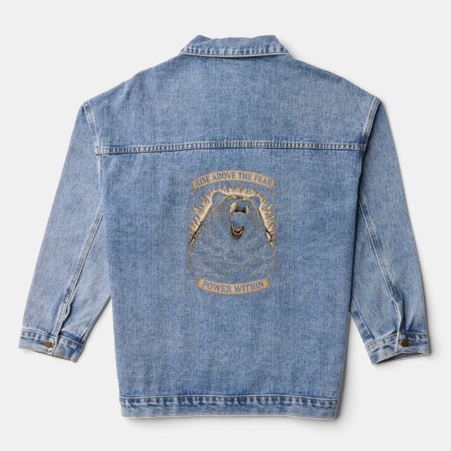 Veste En Jean Libérez Votre Puissance — Ours Rugissant (Verso)