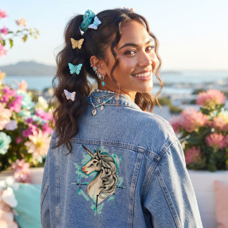 Veste en jean Licorne