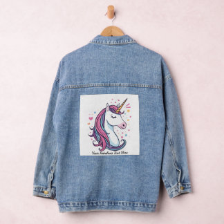 Veste En Jean Licorne Branchée Cadeau de Mode Magique Personnali