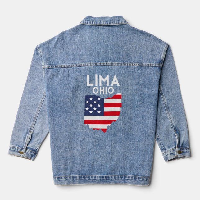 Veste En Jean Lima Ohio USA State America Travel Ohioan Premium (Verso)