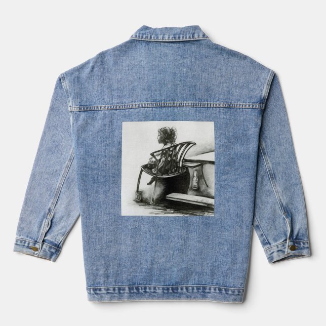 Veste En Jean L'imagination nourrit ma réalité (Verso)