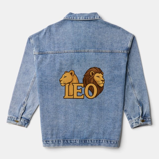 Veste En Jean Lion majestueux et lioness Fusion - Bold Wildlife (Verso)