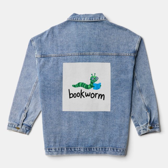 Veste En Jean Lire Buddy Cute Bookwort Avec Livre (Verso)