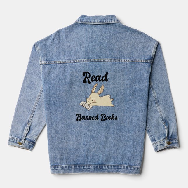 Veste En Jean Lire Livres Interdits Adorable Rabbit (Verso)