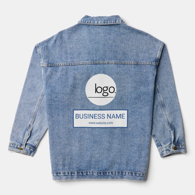 VESTE EN JEAN LOGO BLEU BLANC PROFESSIONNEL NOM DE L'ENTREPRISE (Verso)