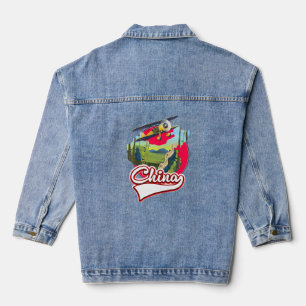 Veste En Jean logo de carte de voyage en Chine