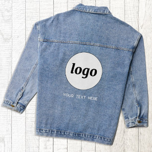 Veste En Jean Logo simple avec texte commercial promotionnel