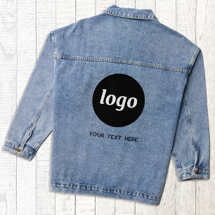 Veste En Jean Logo simple avec texte commercial promotionnel