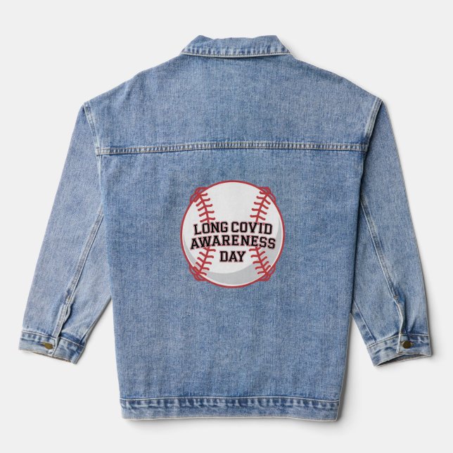 Veste En Jean Longue journée de sensibilisation COVID Conception (Verso)