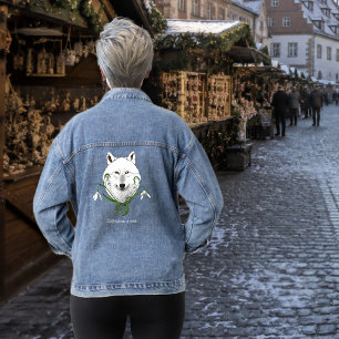 Veste En Jean Loup Arctique Blanc Mystique Neige Bleue Galanthus