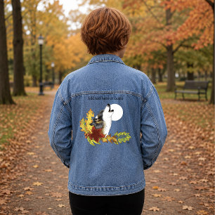 Veste En Jean Loup d'automne hurleur Lune Noire