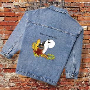 Veste En Jean Loup d'automne hurleur Lune Noire