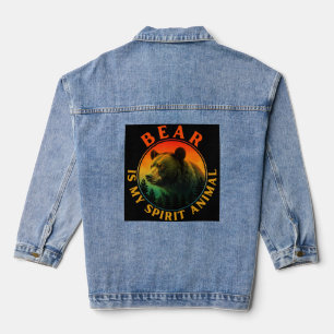 Veste En Jean L'ours est mon animal spirituel