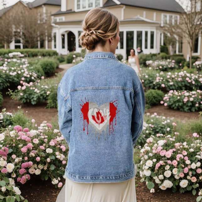Veste En Jean Love Canada Flag (Mariage Retour)