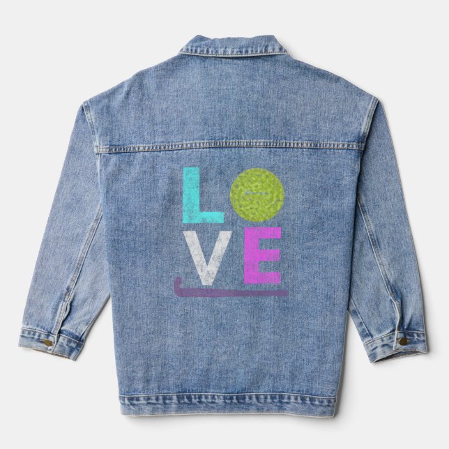 Veste En Jean Love Field Hockey Fun Anniversaire Cadeau (Verso)