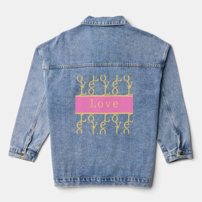 Veste En Jean Love Modern Typography (Verso)