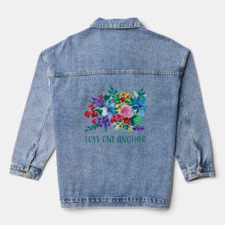 Veste En Jean Love One Another Phoebe Floral Inspirational