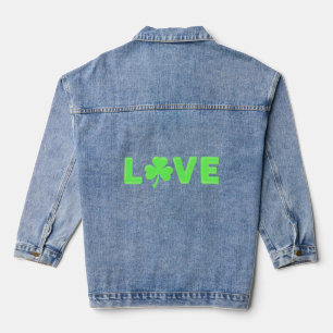 Veste En Jean Love Shamrock - St. Patrick’s Day Irish Clover Swe