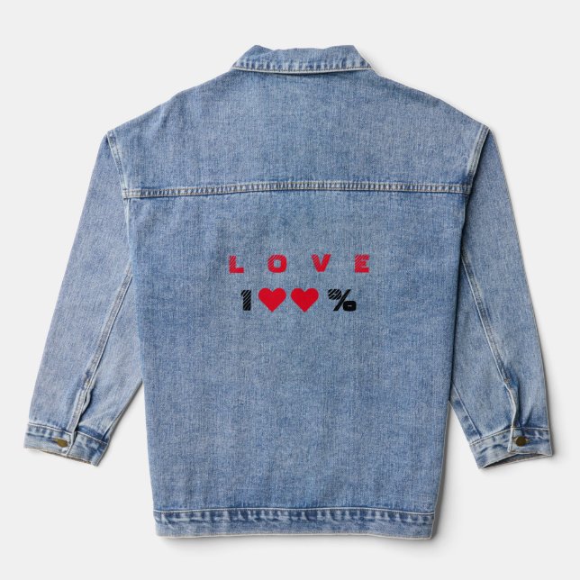 Veste En Jean Love Texte Denim (Verso)