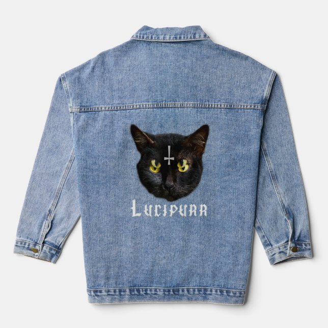 Veste En Jean Lucipurr Satanic Cat Antichrist Baphomet 666 (Verso)